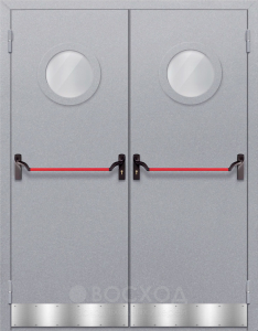 Фото стальная дверь Противопожарная дверь с отбойником из оцинкованной стали №33 с отделкой Нитроэмаль