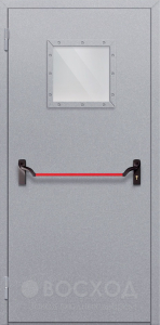 Фото  Стальная дверь Дверь со стеклопакетом однопольная огнестойкая №17 с отделкой Нитроэмаль