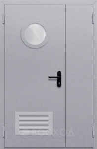 Фото  Стальная дверь Противопожарная дверь с иллюминатором №23 с отделкой Нитроэмаль