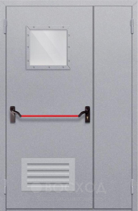 Фото  Стальная дверь Дверь для защиты от огня с вентиляционной решеткой №26 с отделкой Нитроэмаль